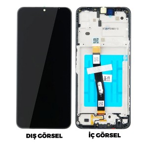 Teknonet Samsung Galaxy A22 5G Uyumlu Org Lcd+Dokunmatik+Çıtalı (Siyah) NT-103164