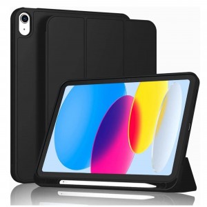 Nettech Apple iPad 10 Nesil 10.9 2022 Uyumlu Premium Smart 360 Kalem Yuvalı Kapaklı Kılıf (Siyah) NT-103450