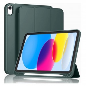 Nettech Apple iPad Air 4.Nesil 10.9 inch Uyumlu Premium Smart 360 Kalem Yuvalı Kapaklı Kılıf (Koyu Yeşil) NT-103448