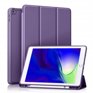 Nettech Apple iPad 7. Nesil 10.2 Inch Uyumlu Premium Smart 360 Kalem Yuvalı Kapaklı Kılıf (Mor) NT-103432