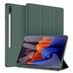 Nettech Samsung Galaxy Tab S7 FE LTE SM-T733 64 GB 12.4 Uyumlu Premium Smart 360 Kalem Yuvalı Kapaklı Kılıf (Koyu Yeşil) NT-103471