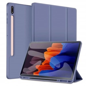 Nettech Samsung Galaxy Tab S7 FE LTE SM-T733 64 GB 12.4 Uyumlu Premium Smart 360 Kalem Yuvalı Kapaklı Kılıf (Füme) NT-103470