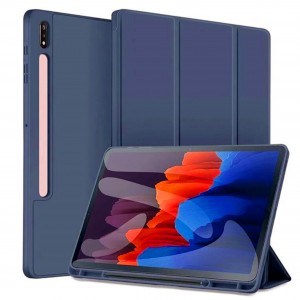 Nettech Samsung Galaxy Tab S7 FE LTE SM-T733 64 GB 12.4 Uyumlu Premium Smart 360 Kalem Yuvalı Kapaklı Kılıf (Lacivert) NT-103465