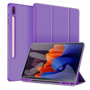 Nettech Samsung Galaxy Tab S7 FE LTE SM-T733 64 GB 12.4 Uyumlu Premium Smart 360 Kalem Yuvalı Kapaklı Kılıf (Mor) NT-103462