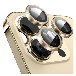 Nettech Apple iPhone 12 Pro Max Uyumlu Alüminyum Seri Kamera Cam Koruyucu (Gold) NT-103582