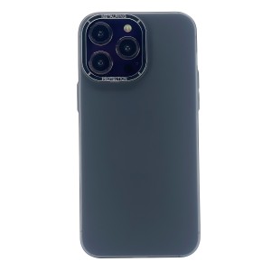 Nettech Apple iPhone 14 Plus Uyumlu Metal Çerçeveli Stil Seri Arka Koruma Kılıf (Siyah) NT-101661
