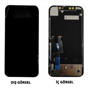 Teknonet Apple iPhone XR Uyumlu Oled Lcd+Dokunmatik+Çıtalı (Siyah) NT-103752