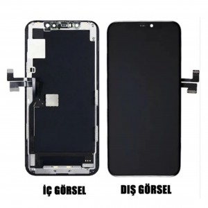 Teknonet Apple iPhone 11 Pro Max Uyumlu Oled Lcd+Dokunmatik+Çıtalı (Siyah) NT-103756