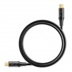 Helt HT-DC19 100W İp Örgü 100 Cm Type-C To Type-C Şarj ve Data Kablosu (Siyah) NT-31297