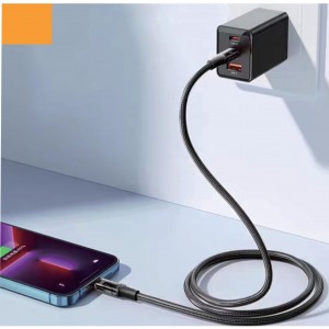 Helt HT-DC19 100W İp Örgü 100 Cm Type-C To Type-C Şarj ve Data Kablosu (Siyah) NT-31297