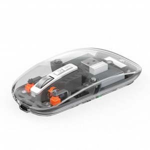 Wiwu WM105 Crystal RGB Şeffaf Mouse (Gri) NT-103809