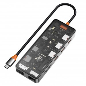 Wiwu CB012 Cyber 12 in 1 USB + Hdmı + Vga + Type-C + Jack + Ethernet + Sd Kart To Type-c Dönüştürücü NT-103811