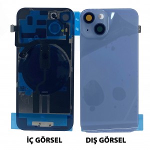 Teknonet Apple iPhone 14 Uyumlu Kamera Camlı Batarya Kapağı + Magsafe Flex (Mavi) NT-103912