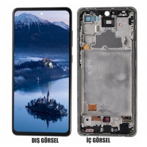 Teknonet Samsung Galaxy A72 Uyumlu Org Lcd+Dokunmatik+Çıtalı (Mavi) NT-102905