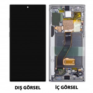 Teknonet Samsung Galaxy Note 20 Ultra Uyumlu Org Lcd+Dokunmatik+Çıtalı (Gümüş) NT-104151