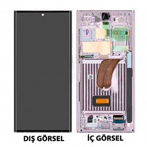 Teknonet Samsung Galaxy S23 Ultra Uyumlu Org Lcd+Dokunmatik+Çıtalı (Pembe) NT-104153