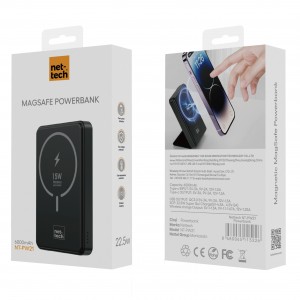 Nettech NT-PW21 22.5W 6000 MAh Magsafe Powerbank (Siyah) NT-100935