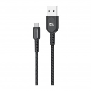 Nettech NT-52 Plastik 100 Cm Type-C Şarj ve Data Kablosu (Siyah) VR-14587