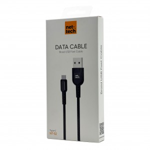 Nettech NT-52 Plastik 100 Cm Type-C Şarj ve Data Kablosu (Siyah) VR-14587