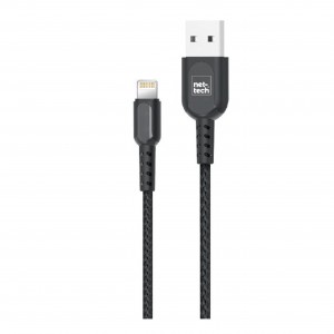 Nettech NT-51 İp Örgü 100 Cm Lightning Şarj ve Data Kablosu (Siyah) VR-14586