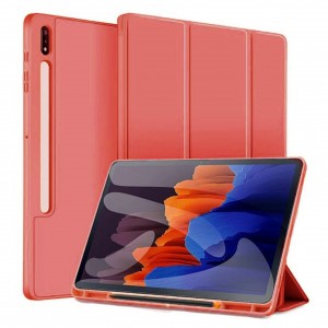 Nettech Samsung Galaxy Tab S7 FE LTE SM-T733 64 GB 12.4 Uyumlu Premium Smart 360 Kalem Yuvalı Kapaklı Kılıf (Kırmızı) NT-104995