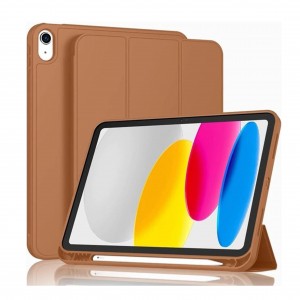 Nettech Apple iPad 10 Nesil 10.9 2022 Uyumlu Flip Prizma Seri Kapaklı Kılıf (Kahverengi) NT-104979