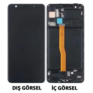 Teknonet Samsung Galaxy A7 2018 Sm-A750F Uyumlu Org Lcd+Dokunmatik+Çıtalı (Siyah) NT-105067