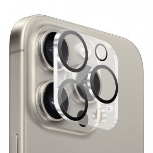 Nettech Apple iPhone 15 Pro Uyumlu Şeffaf Çerçeveli Seri Kamera Cam Koruyucu (Şeffaf) NT-105092