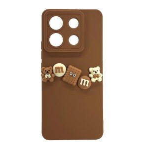 Nettech Xiaomi Redmi Note 13 Pro 5G Uyumlu Lüx Bear Arka Koruma Kılıf (Kahverengi) NT-105174