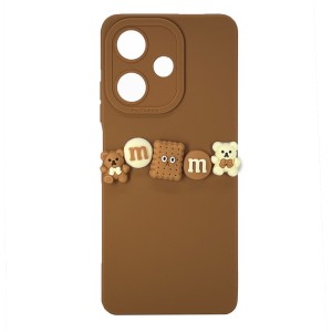 Nettech İnfinix Hot 30 Uyumlu Lüx Bear Arka Koruma Kılıf (Kahverengi) NT-105136