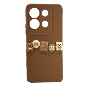 Nettech İnfinix Note 30 Uyumlu Lüx Bear Arka Koruma Kılıf (Kahverengi) NT-105141