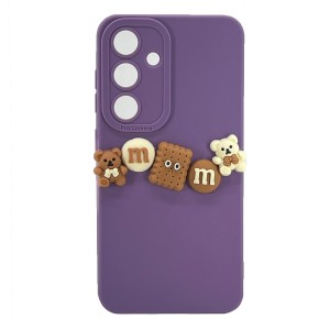 Nettech Samsung Galaxy S24 Uyumlu Lüx Bear Arka Koruma Kılıf (Mor) NT-105145