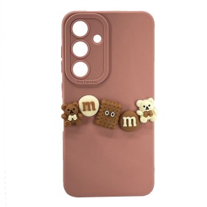 Nettech Samsung Galaxy S24 Uyumlu Lüx Bear Arka Koruma Kılıf (Pembe) NT-105143