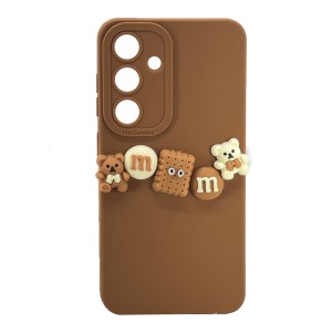 Nettech Samsung Galaxy S23 FE Uyumlu Lüx Bear Arka Koruma Kılıf (Kahverengi) NT-105138