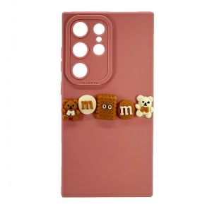 Nettech Samsung Galaxy S24 Ultra Uyumlu Lüx Bear Arka Koruma Kılıf (Pembe) NT-105135