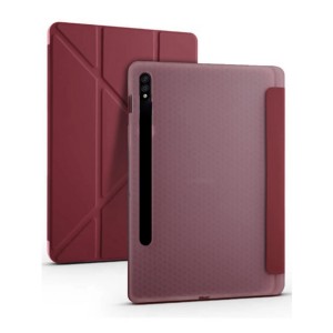 Nettech Samsung Galaxy Tab S7 FE LTE SM-T733 64 GB 12.4 Uyumlu Flip Prizma Seri Kapaklı Kılıf (Mürdüm) NT-105344
