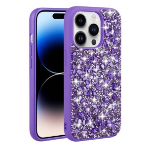 Nettech Apple iPhone 14 Pro Max Uyumlu NT-N016 Taşlı Arka Koruma Kılıf (Karışık Renk) NT-105329