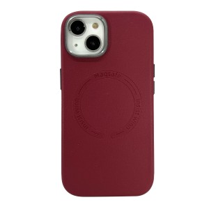 Nettech Apple iPhone 15 Uyumlu NT-N012 Deri Magsafe Arka Koruma Kılıf (Kırmızı) NT-104547