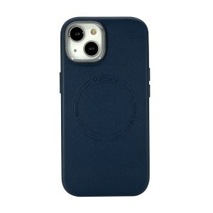 Nettech Apple iPhone 15 Uyumlu NT-N012 Deri Magsafe Arka Koruma Kılıf (Mavi) NT-104546