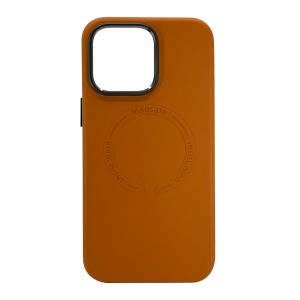 Nettech Apple iPhone 15 Pro Uyumlu NT-N012 Deri Magsafe Arka Koruma Kılıf (Turuncu) NT-104554
