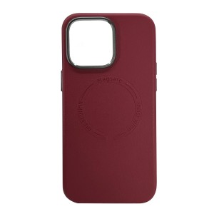 Nettech Apple iPhone 15 Pro Max Uyumlu NT-N012 Deri Magsafe Arka Koruma Kılıf (Kırmızı) NT-104560