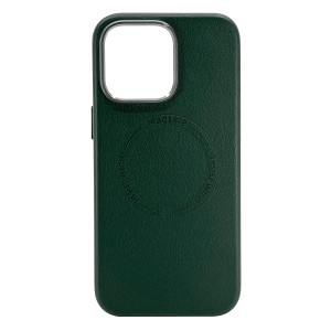 Nettech Apple iPhone 15 Pro Max Uyumlu NT-N012 Deri Magsafe Arka Koruma Kılıf (Yeşil) NT-104562