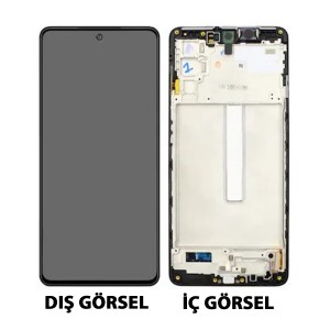 Teknonet Samsung Galaxy M52 5G Uyumlu Org Lcd+Dokunmatik+Çıtalı (Siyah) NT-102958