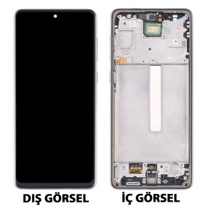 Teknonet Samsung Galaxy A73 5G Uyumlu Revize Lcd+Dokunmatik+Çıtalı (Gümüş) NT-105571