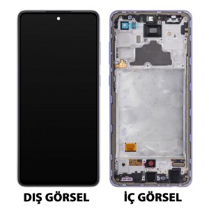Teknonet Samsung Galaxy A72 Uyumlu Revize Lcd+Dokunmatik+Çıtalı (Mor) NT-105602
