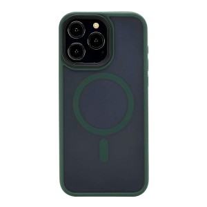 Nettech Apple iPhone 15 Pro Max Uyumlu Mat Renkli MagSafe Arka Koruma Kılıf (Yeşil) NT-104751