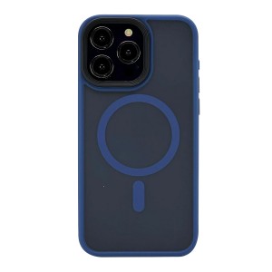 Nettech Apple iPhone 15 Pro Max Uyumlu Mat Renkli MagSafe Arka Koruma Kılıf (Mavi) NT-104749