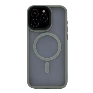 Nettech Apple iPhone 15 Pro Uyumlu Mat Renkli MagSafe Arka Koruma Kılıf (Gri) NT-104738