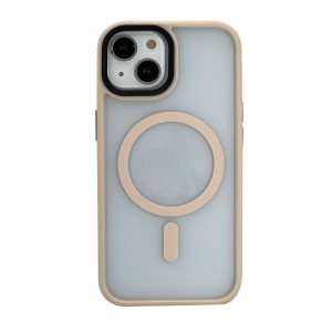 Nettech Apple iPhone 15 Plus Uyumlu Mat Renkli MagSafe Arka Koruma Kılıf (Pembe) NT-104747
