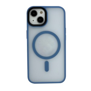 Nettech Apple iPhone 15 Plus Uyumlu Mat Renkli MagSafe Arka Koruma Kılıf (Sierra Mavisi) NT-104746